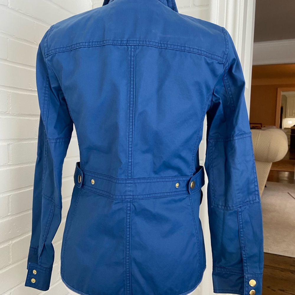 Women's Casual J. Crew Size M Cobalt Blue Jacket With Gold Accents - Picture 2 of 12
